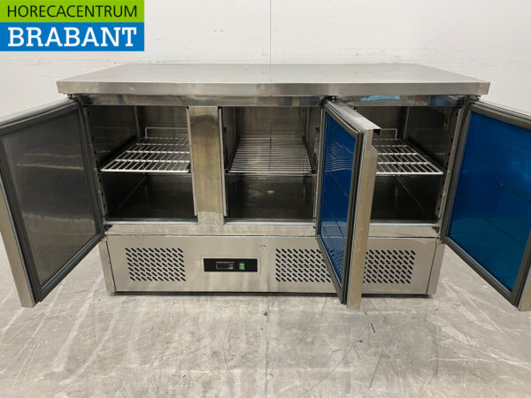 RVS Maxxfrost koelwerkbank 3 deuren 137 cm 230V Horeca - Afbeelding 4