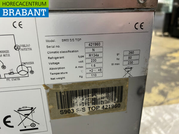 RVS Maxxfrost koelwerkbank 3 deuren 137 cm 230V Horeca - Afbeelding 5