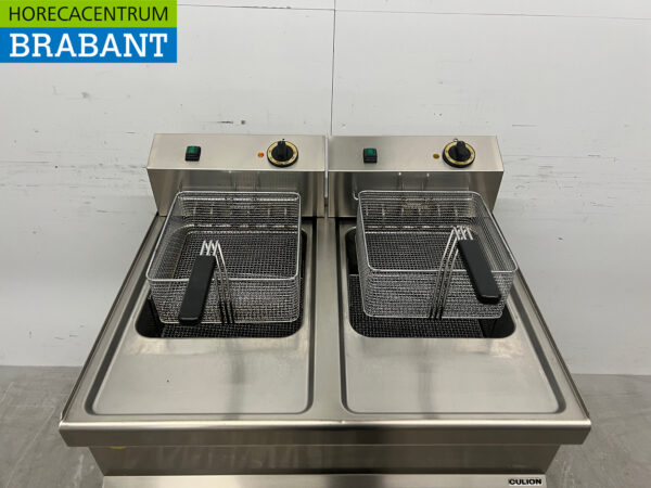 RVS Cullion Verrijdbare dubbele friteuse 2 x 17 liter 400V Horeca - Afbeelding 4