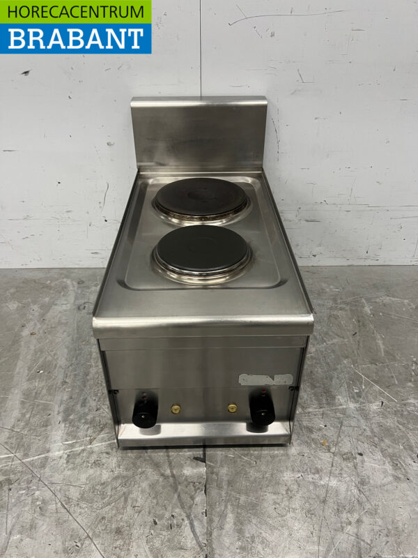 RVS Lotus 2 pits elektrisch fornuis kookplaat 230V Horeca