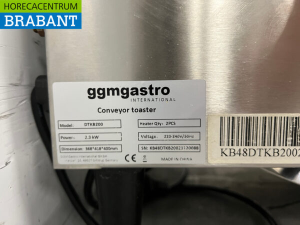RVS Doorlooptoaster Broodrooster Conveyor oven 200 stuks 230V Horeca - Afbeelding 5