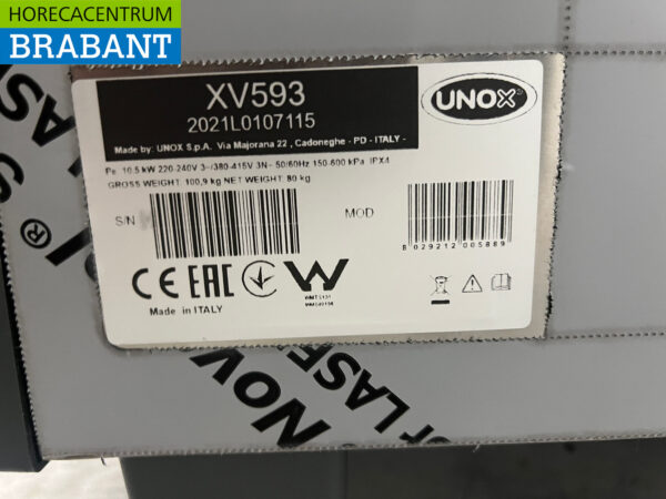 RVS Unox XV593 Hetelucht oven Steamer 7 x 1/1 GN 400V Horeca - Afbeelding 6