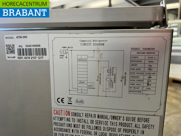 RVS Ecofrost Saladette 90,5 cm 230V Horeca - Afbeelding 6