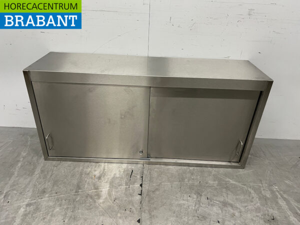 RVS Wandkast 2 Schuifdeuren 130 cm Horeca