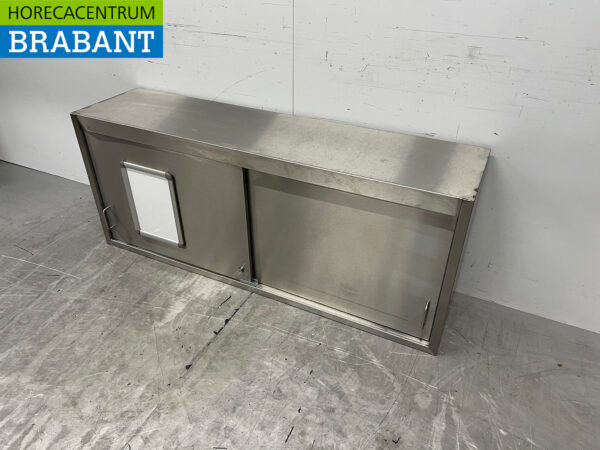 RVS Wandkast 2 Schuifdeuren 148 cm Horeca - Afbeelding 2