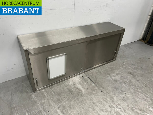 RVS Wandkast 2 Schuifdeuren 148 cm Horeca - Afbeelding 3
