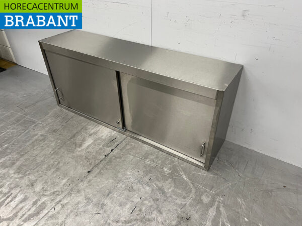 RVS Wandkast 2 Schuifdeuren 148 cm Horeca - Afbeelding 2