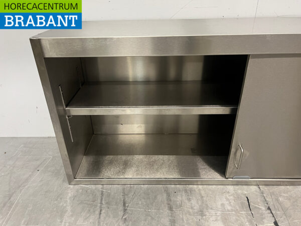 RVS Wandkast 2 Schuifdeuren 148 cm Horeca - Afbeelding 4