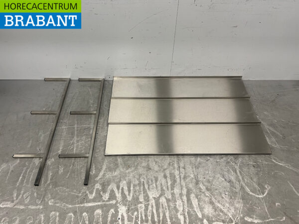 RVS Wandschap schap 3 laags 138 x 30 cm Horeca