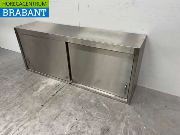 RVS Wandkast 2 Schuifdeuren 148 cm Horeca - Afbeelding 2