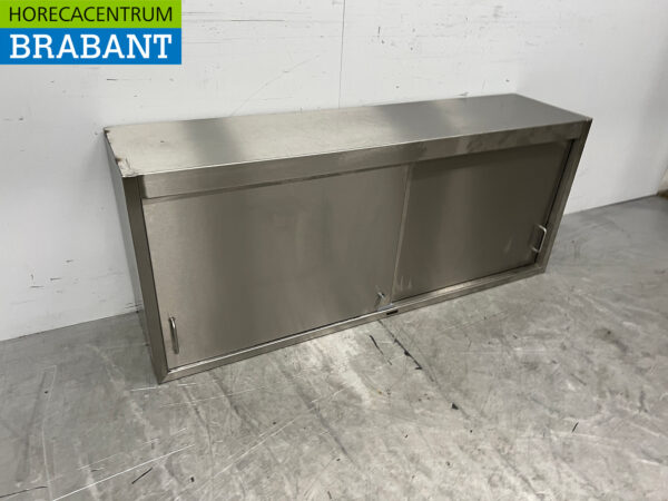 RVS Wandkast 2 Schuifdeuren 148 cm Horeca - Afbeelding 3