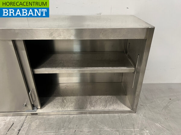 RVS Wandkast 2 Schuifdeuren 148 cm Horeca - Afbeelding 4