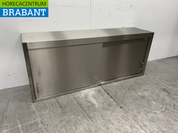 RVS Wandkast 2 Schuifdeuren 148 cm Horeca - Afbeelding 3