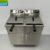 HCB RVS Dubbele Friteuse Frituur 2 x 16 liter 400V Horeca