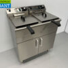 HCB RVS Dubbele Friteuse Frituur 2 x 16 liter 400V Horeca - Afbeelding 3