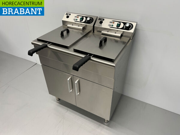 HCB RVS Dubbele Friteuse Frituur 2 x 16 liter 400V Horeca - Afbeelding 4