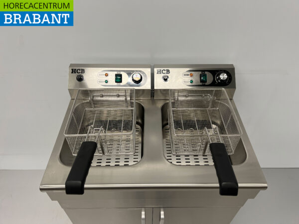 HCB RVS Dubbele Friteuse Frituur 2 x 16 liter 400V Horeca - Afbeelding 5