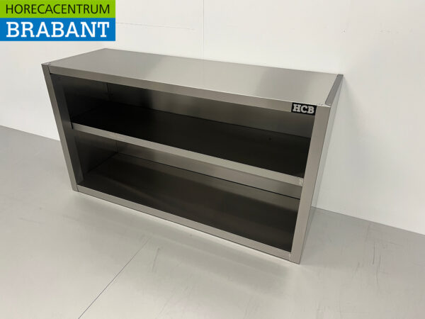 RVS Wandkast Kast Premium-line Open model 120 cm Horeca - Afbeelding 2
