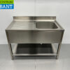 RVS Spoeltafel spoelbak Premium-line Gelast model 120 cm Horeca