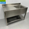 RVS Spoeltafel spoelbak Premium-line Gelast model 120 cm Horeca - Afbeelding 3