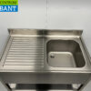 RVS Spoeltafel spoelbak Premium-line Gelast model 120 cm Horeca - Afbeelding 4