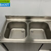 RVS Spoeltafel Dubbele Spoelbakken 2 schuifdeuren Premium-line 180 cm Horeca - Afbeelding 4