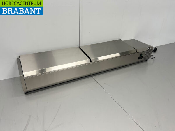 HCB RVS Opzetvitrine Opzet koelvitrine saladière 8 x 1/3 GN 180 cm Horeca - Afbeelding 3