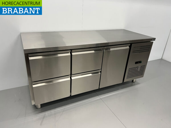 HCB RVS Koelwerkbank 4 laden en 1 deur 179,5 cm 230V Horeca - Afbeelding 3