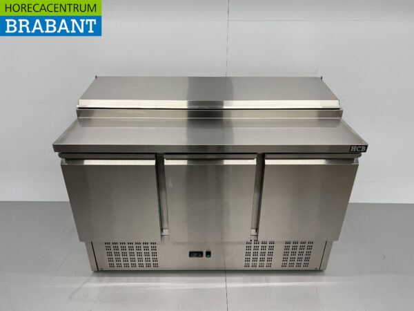 RVS HCB Saladette Saladiere Koelwerkbank 136,5 cm 230V Horeca
