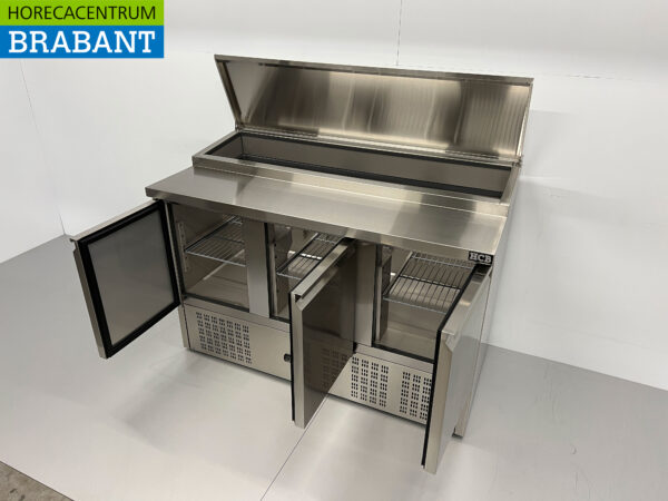 RVS HCB Saladette Saladiere Koelwerkbank 136,5 cm 230V Horeca - Afbeelding 5