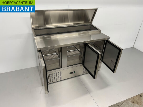 RVS HCB Saladette Saladiere Koelwerkbank 136,5 cm 230V Horeca - Afbeelding 6