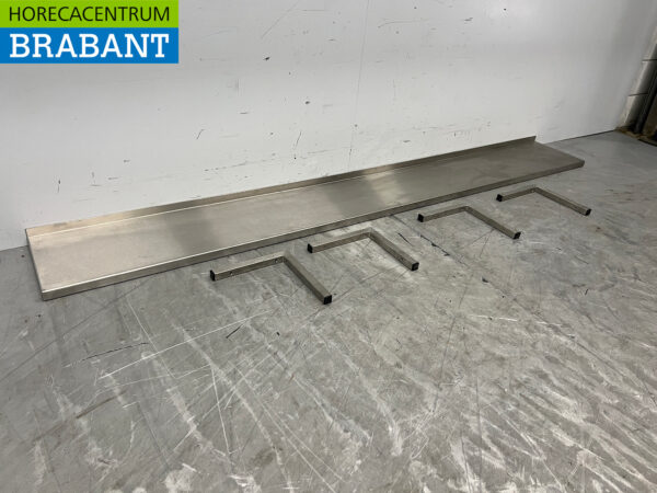 RVS Wandschap Schap 240 x 30 cm Horeca - Afbeelding 3
