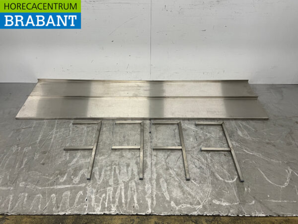 RVS Dubbel Wandschap Schap 230 x 30 cm Horeca