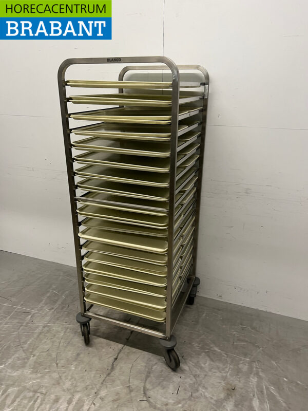 RVS Blanco Regaalwagen 2/1 GN met Cambro Camtray's 1/1 GN Horeca - Afbeelding 2