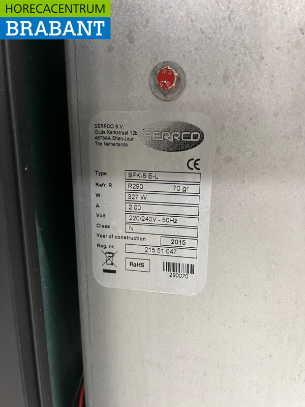 Serrco Fustenkoeling Fustenkoeler 135 cm 230V Horeca - Afbeelding 5