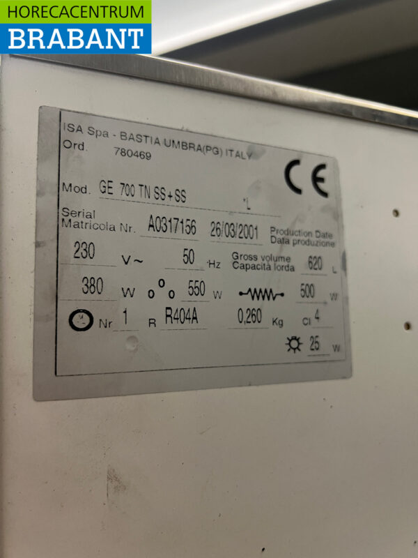 RVS ISA Koeling Koelkast 620 liter 230V Horeca - Afbeelding 5