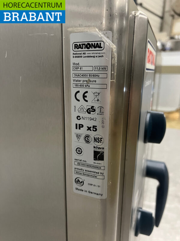 RVS Rational Combimaster Plus Combisteamer Steamer 6 x 1/1 GN 400V Horeca - Afbeelding 8