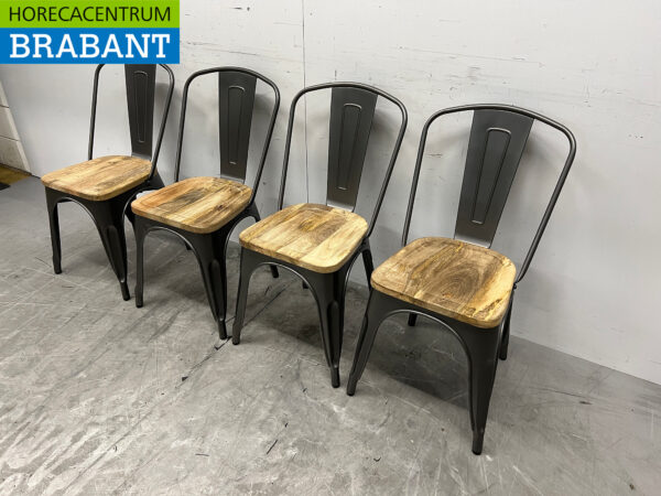 Bolero set van 4 stoelen met houten zitting Horeca - Afbeelding 2