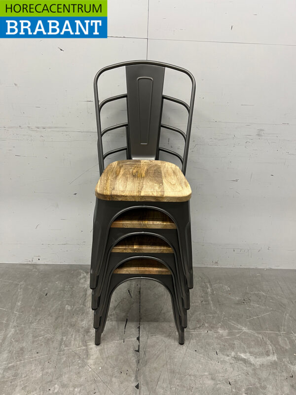 Bolero set van 4 stoelen met houten zitting Horeca - Afbeelding 8