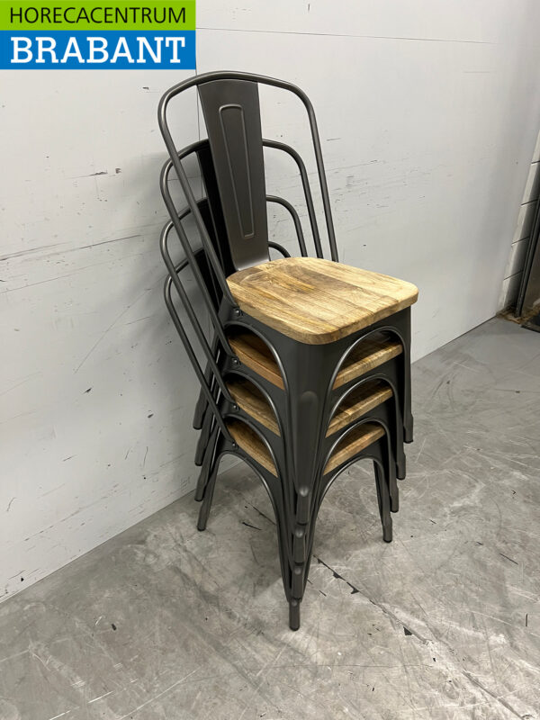 Bolero set van 4 stoelen met houten zitting Horeca - Afbeelding 9