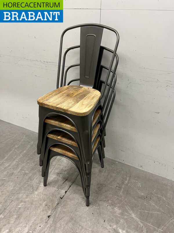 Bolero set van 4 stoelen met houten zitting Horeca - Afbeelding 10