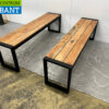Bolero set van 2 stalen banken met houten zitting Horeca - Afbeelding 3