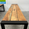 Bolero set van 2 stalen banken met houten zitting Horeca - Afbeelding 4