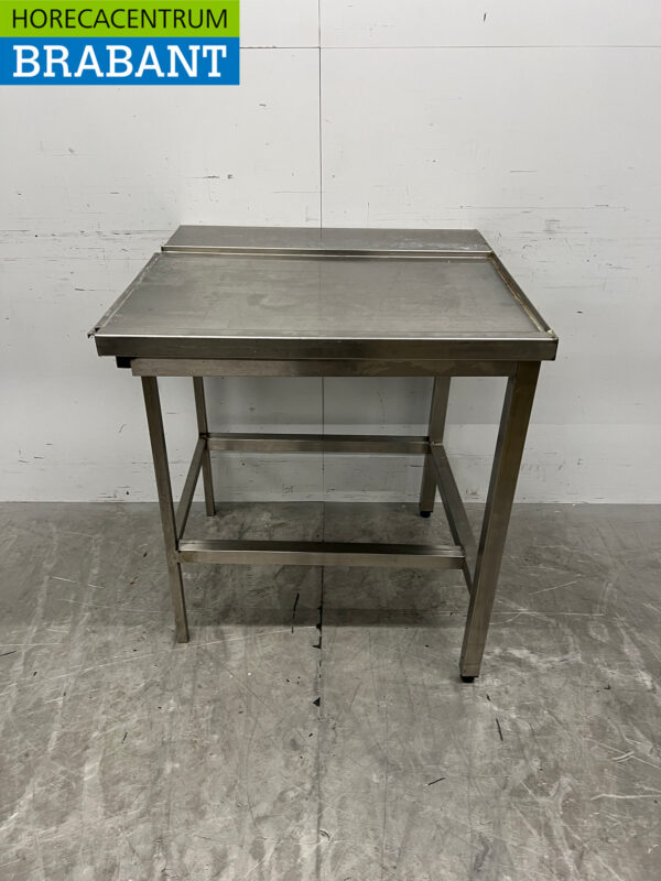 RVS Afvoertafel T.B.V. Doorschuifvaatwasser 80 cm Horeca