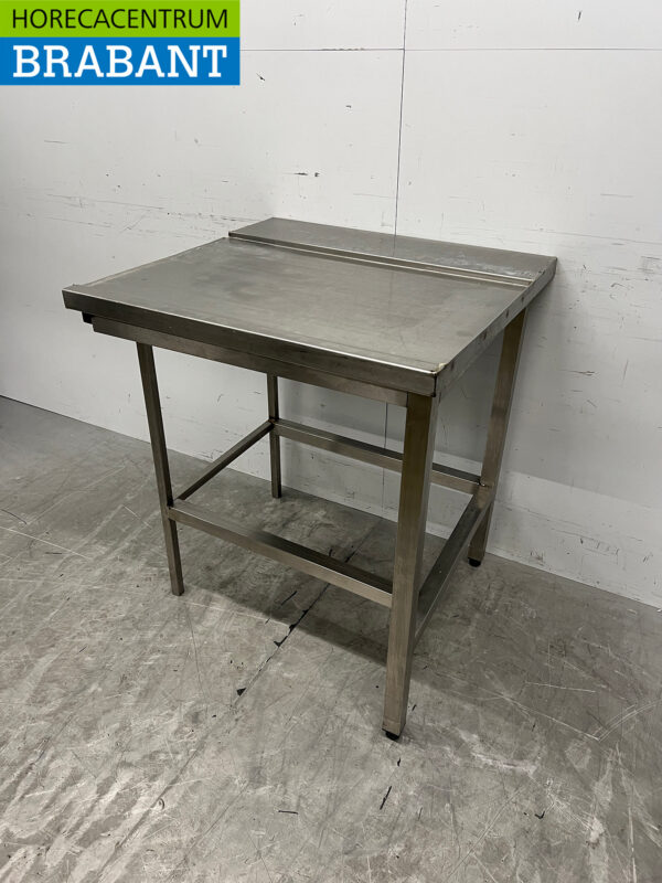 RVS Afvoertafel T.B.V. Doorschuifvaatwasser 80 cm Horeca - Afbeelding 2