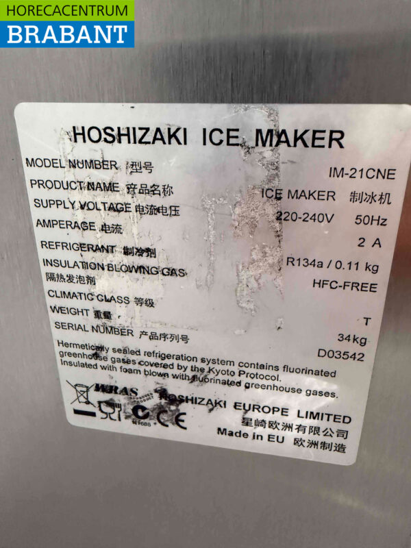 RVS Hoshizaki IM-21CNE met 11,5 kg bunker Produceert 25 kg per dag 230V Horeca - Afbeelding 5