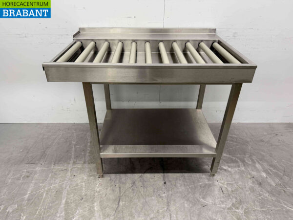 RVS Afvoertafel / rollenbaan tbv doorschuifvaatwasser 100,5 cm Horeca