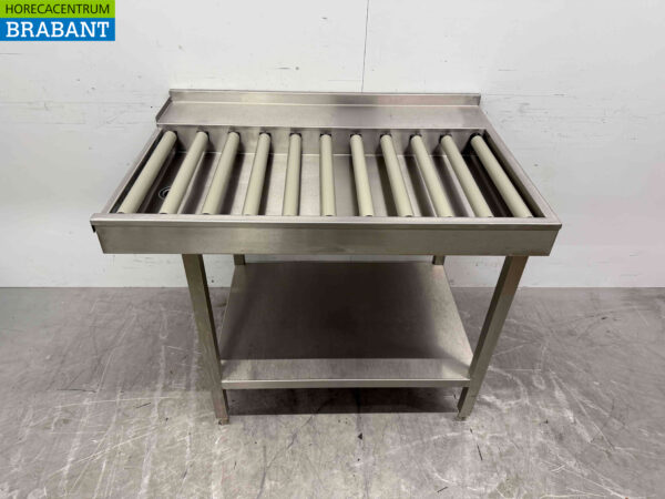 RVS Afvoertafel / rollenbaan tbv doorschuifvaatwasser 100,5 cm Horeca - Afbeelding 2
