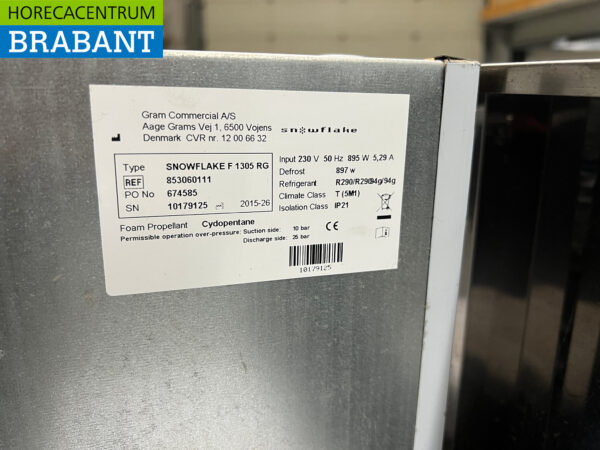 RVS Snowflake / Gram Dubbeldeurs Vriezer 1230 liter 230V Horeca - Afbeelding 5