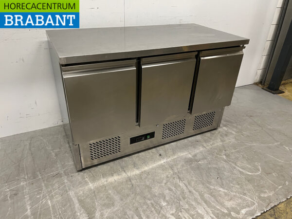 RVS Saro Koelwerkbank 3 deuren 136 cm 230V Horeca - Afbeelding 3